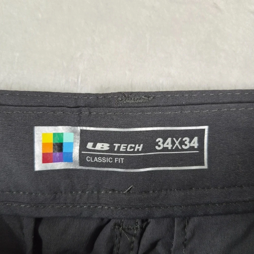 UB Tech Performance Pants Men's 34x34 Gray Comfort Waist Chino Cargo Casual NWT